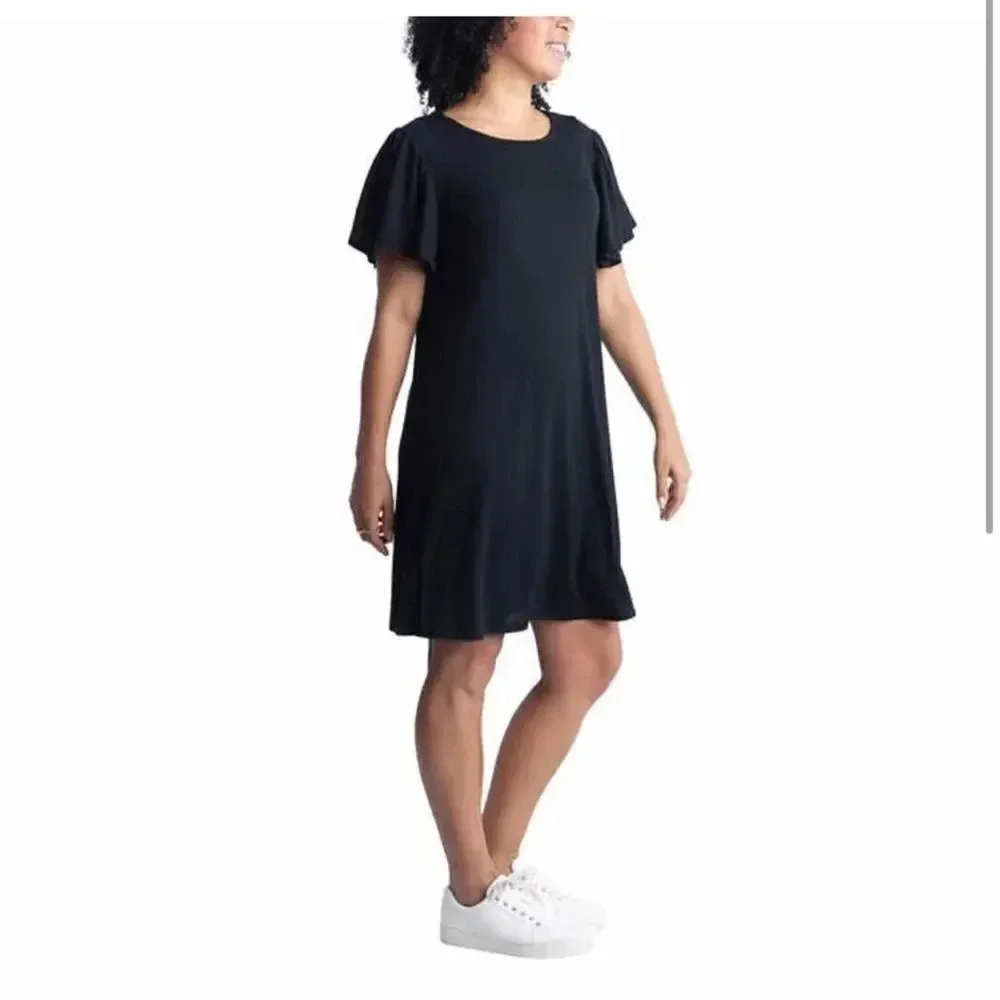 Ecothreads Ladies' Flutter Sleeve Dress - Picture 2 of 6